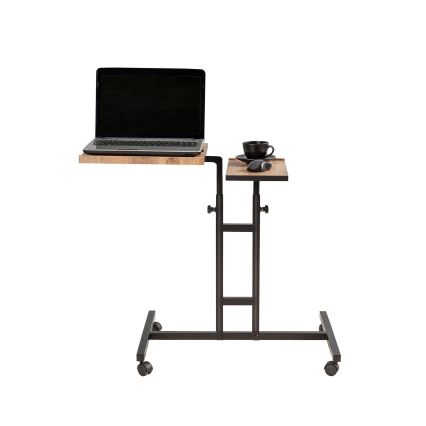 Mesa ajustável GLEN 87x67 cm castanho/preto