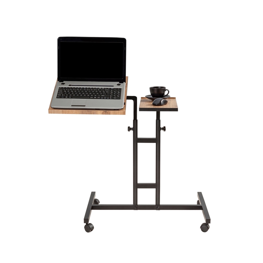 Mesa ajustável GLEN 87x67 cm castanho/preto