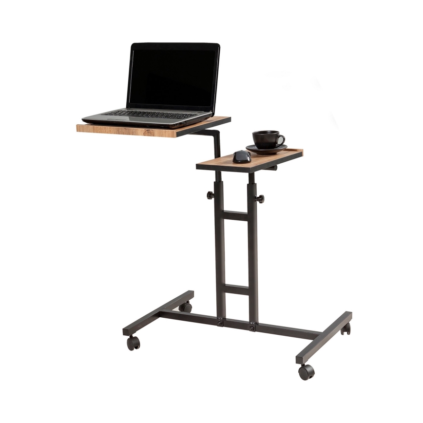 Mesa ajustável GLEN 87x67 cm castanho/preto