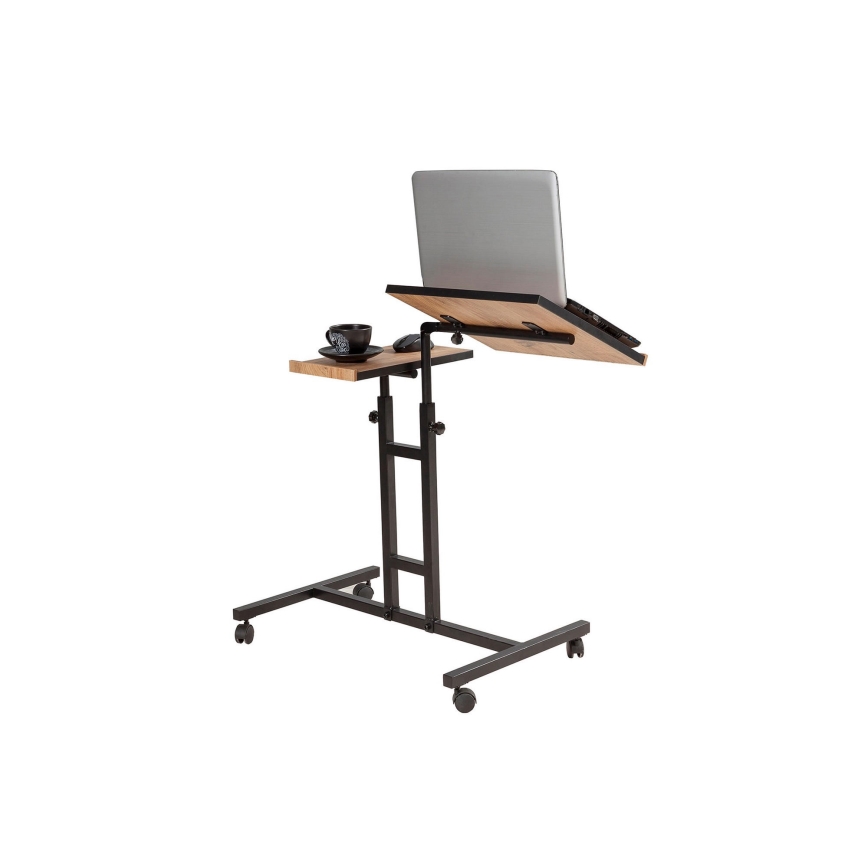 Mesa ajustável GLEN 87x67 cm castanho/preto