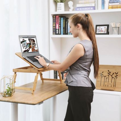 Mesa ajustável para computador para a cama LAT, castanha