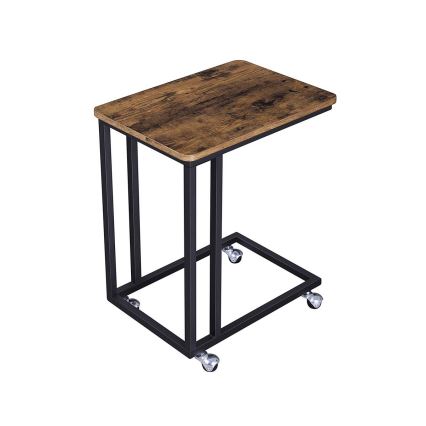 Mesa auxiliar móvel ELDUR castanho/preto