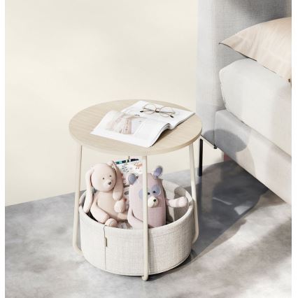 Mesa auxiliar NOIRA creme/branco