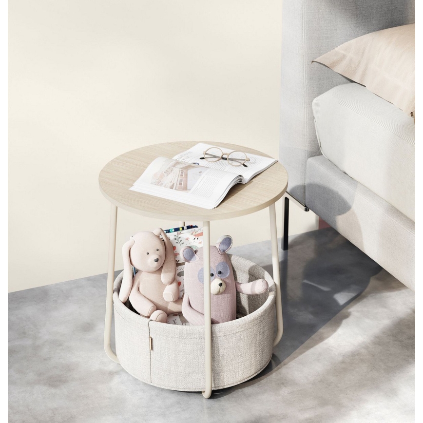 Mesa auxiliar NOIRA creme/branco