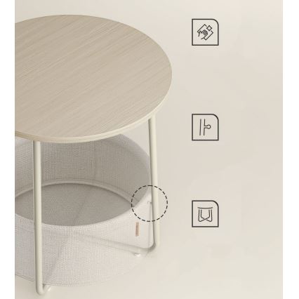 Mesa auxiliar NOIRA creme/branco