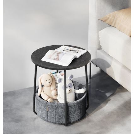 Mesa auxiliar NOIRA preta/cinzenta