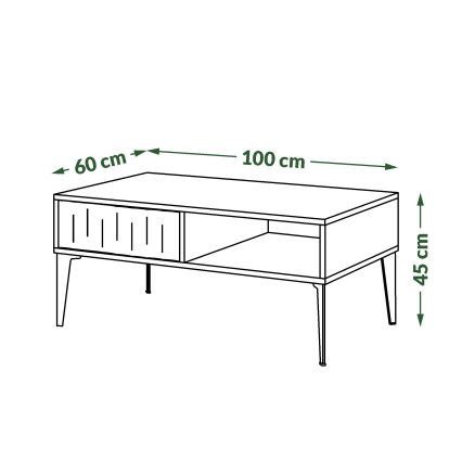 Mesa de apoio com gaveta RONJA taupe/preto