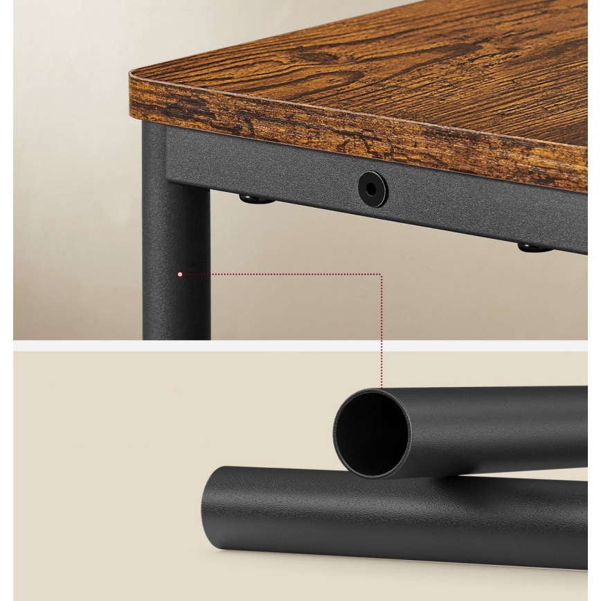 Mesa de apoio com tomada embutida e portas USB ROD castanho/preto