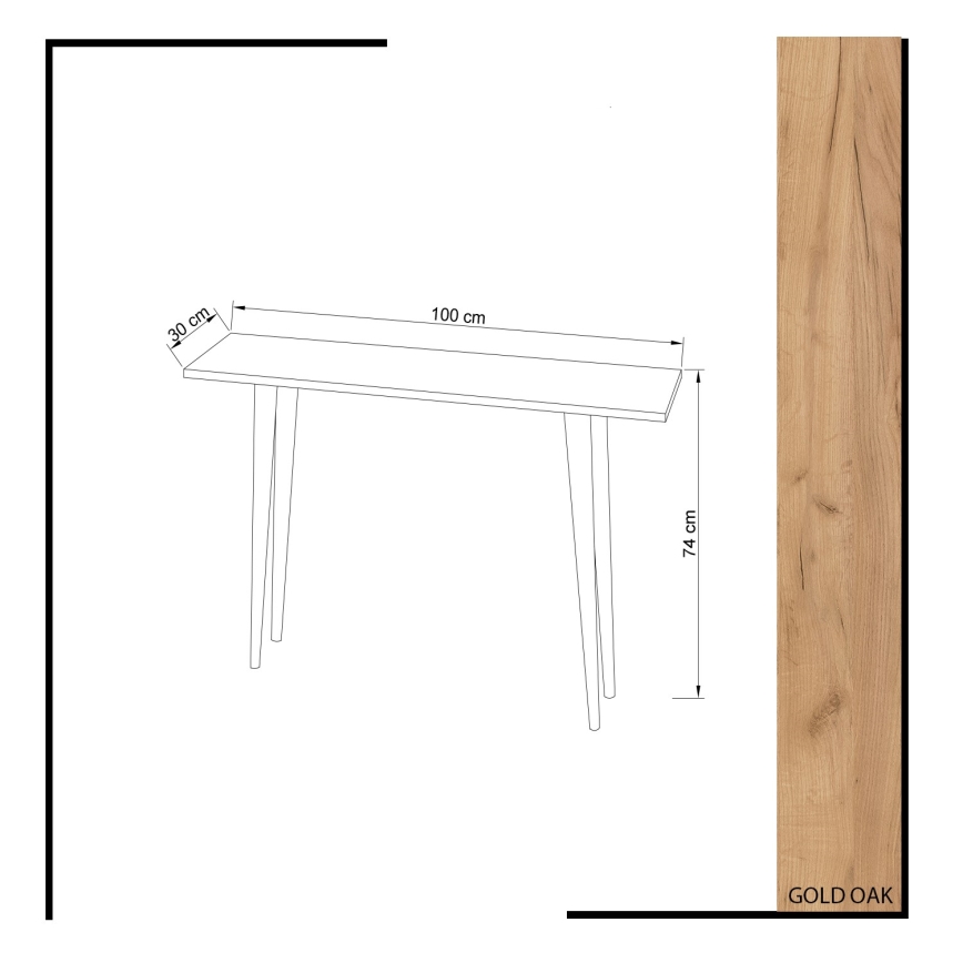 Mesa de apoio DESIDERO 74x100 cm castanho