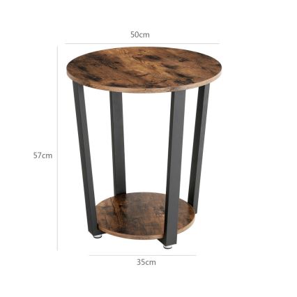 Mesa de apoio ELDUR castanha/preta
