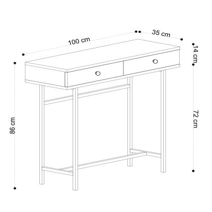 Mesa de apoio ESTA 86x100 cm castanho