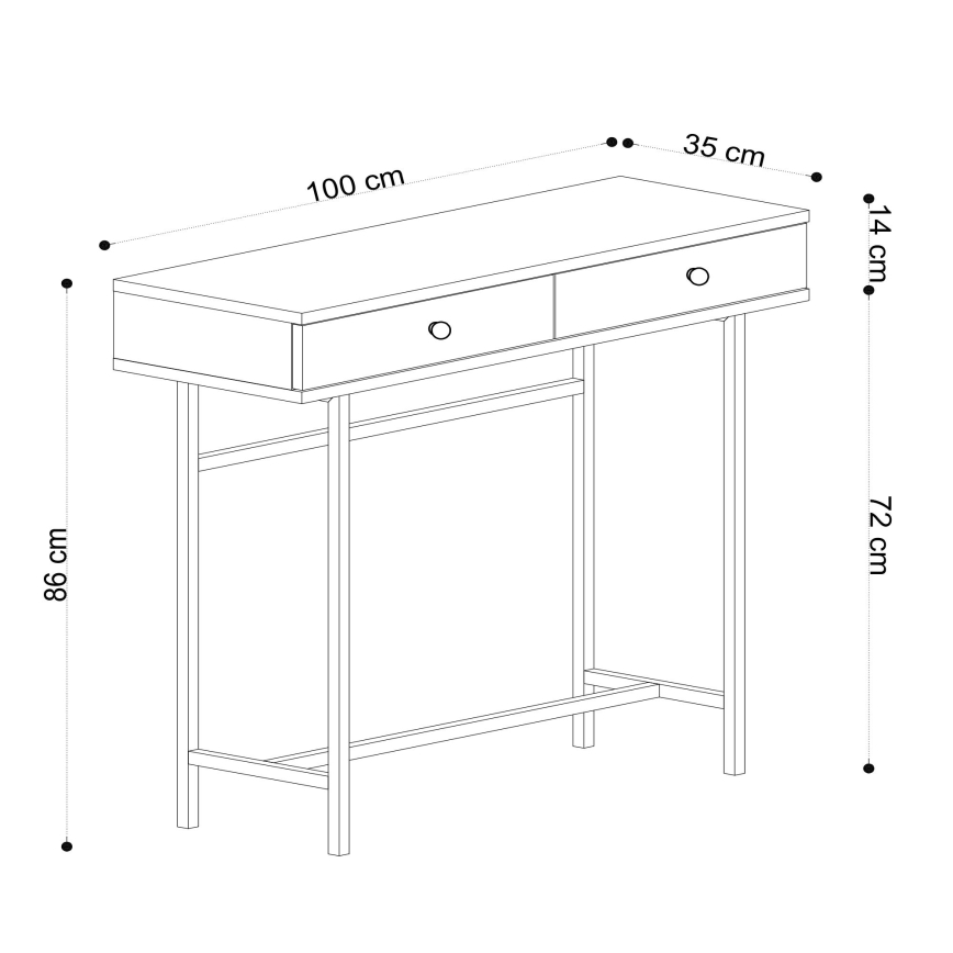 Mesa de apoio ESTA 86x100 cm castanho