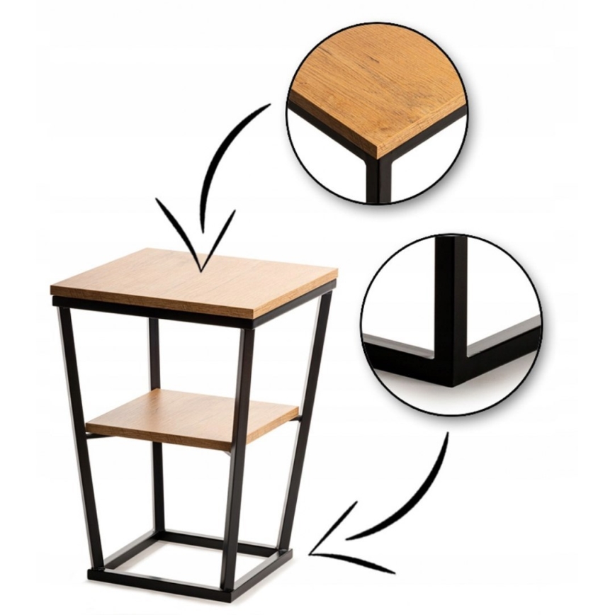 Mesa de apoio EXPAND 57x40 cm preto/castanho