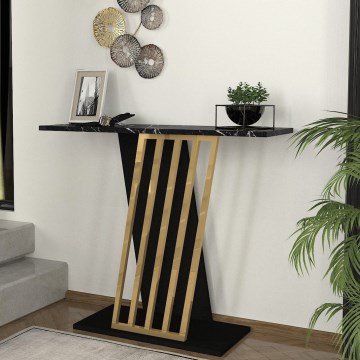 Mesa de apoio GRAVITY 76,8x90 cm preto/dourado