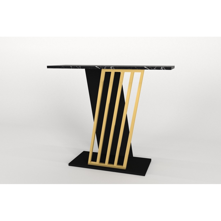Mesa de apoio GRAVITY 76,8x90 cm preto/dourado