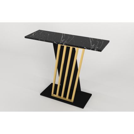 Mesa de apoio GRAVITY 76,8x90 cm preto/dourado
