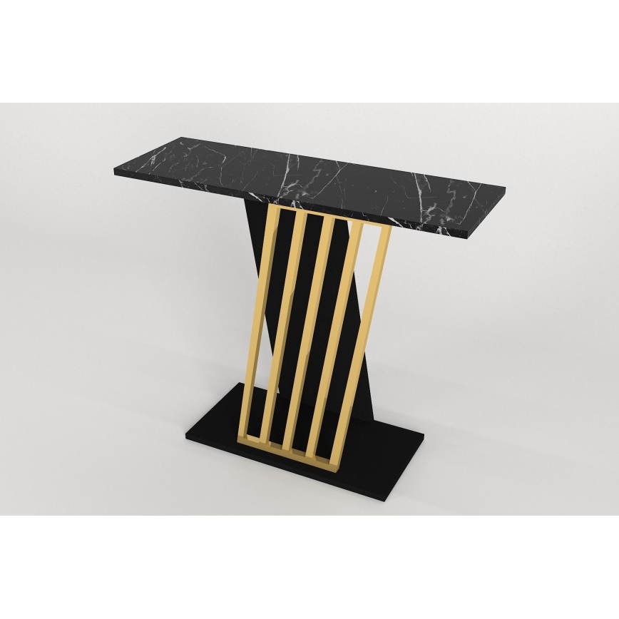 Mesa de apoio GRAVITY 76,8x90 cm preto/dourado
