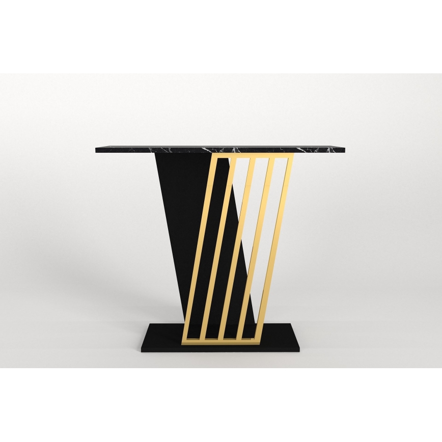 Mesa de apoio GRAVITY 76,8x90 cm preto/dourado