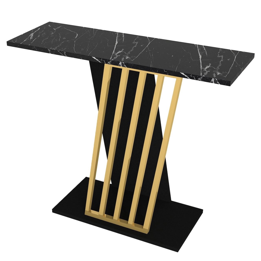 Mesa de apoio GRAVITY 76,8x90 cm preto/dourado