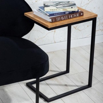 Mesa de apoio HELPER 57x40 cm preto/castanho