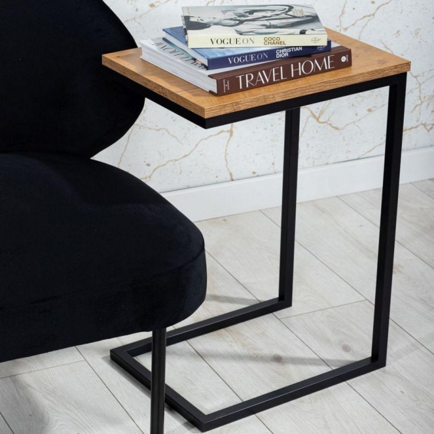 Mesa de apoio HELPER 57x40 cm preto/castanho