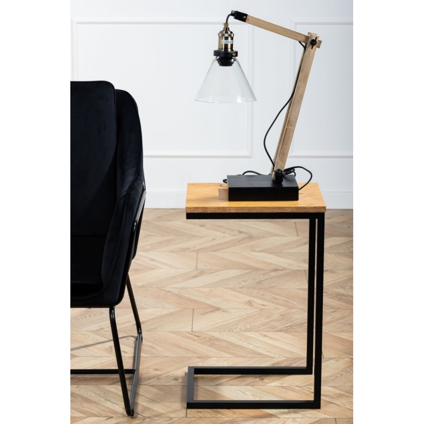 Mesa de apoio HELPER 57x40 cm preto/castanho