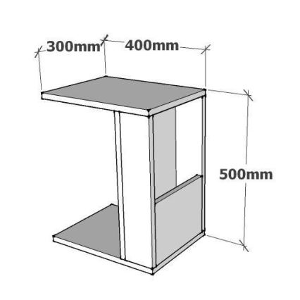 Mesa de apoio KAREN 50x40 cm antracite