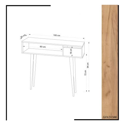 Mesa de apoio KIOGI 94x100 cm branco/ bege
