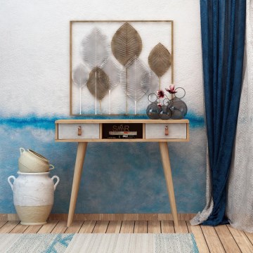 Mesa de apoio LAWEN 88x100 cm bege/cinzento