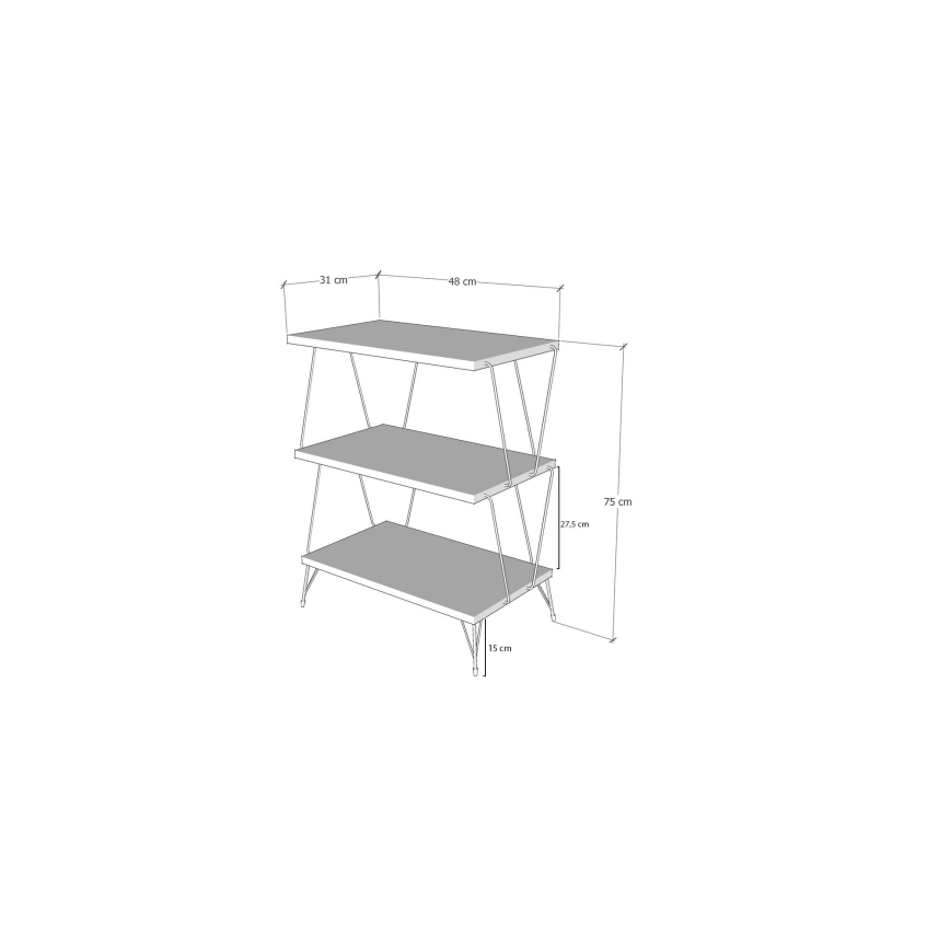 Mesa de apoio LAZANDOS 75x48 cm branco