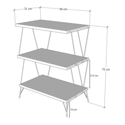 Mesa de apoio LAZANDOS 75x48 cm castanho/preto