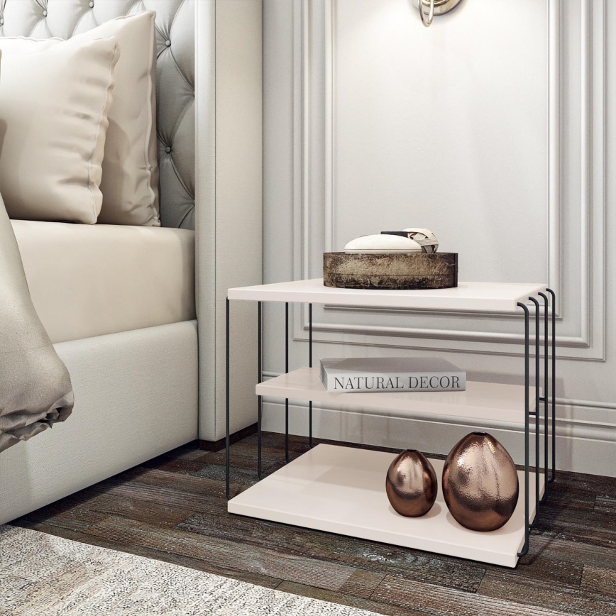 Mesa de apoio LIFON 40x50 cm branco/preto