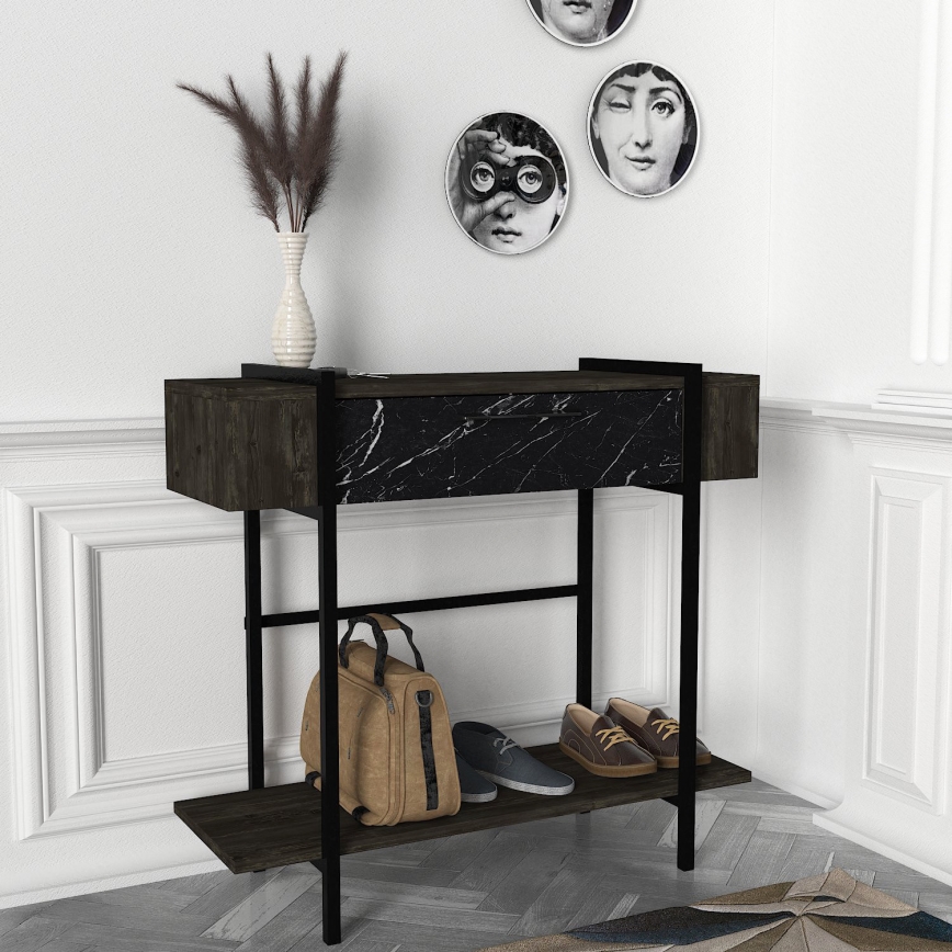 Mesa de apoio LISBON 82x90 cm preto
