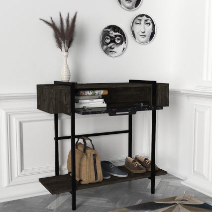 Mesa de apoio LISBON 82x90 cm preto
