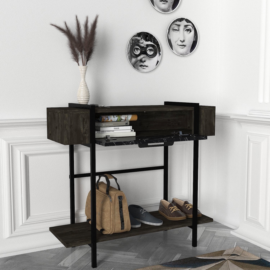 Mesa de apoio LISBON 82x90 cm preto