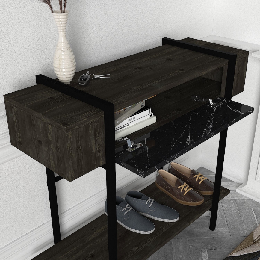 Mesa de apoio LISBON 82x90 cm preto