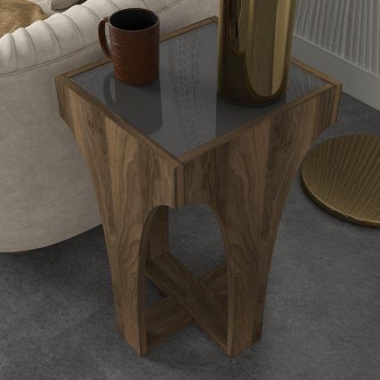 Mesa de apoio LITUS 58x37 cm castanho