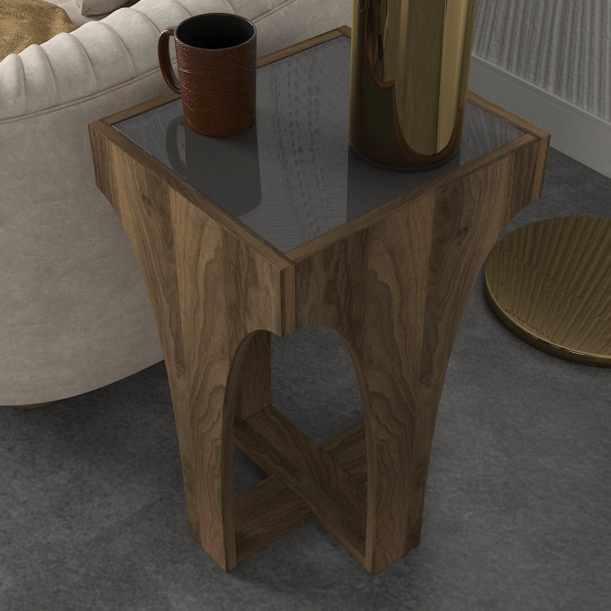 Mesa de apoio LITUS 58x37 cm castanho