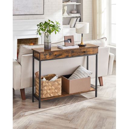Mesa de apoio LUVOR castanho/preto