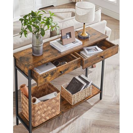 Mesa de apoio LUVOR castanho/preto