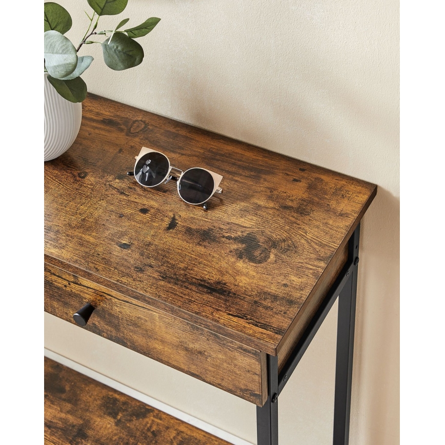 Mesa de apoio LUVOR castanho/preto