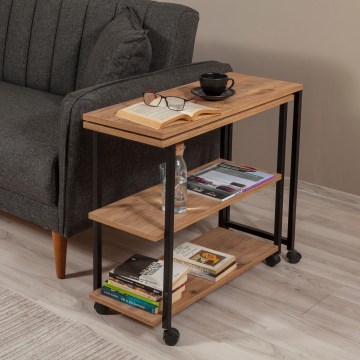 Mesa de apoio MELIN 63x70 cm castanho/preto