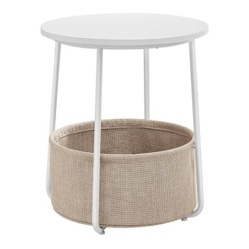 Mesa de apoio NOIRA branca/castanha clara