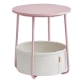 Mesa de apoio NOIRA rosa/branco