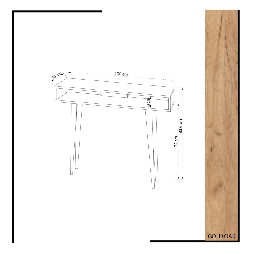 Mesa de apoio OTTOKE 83,6x100 cm castanho