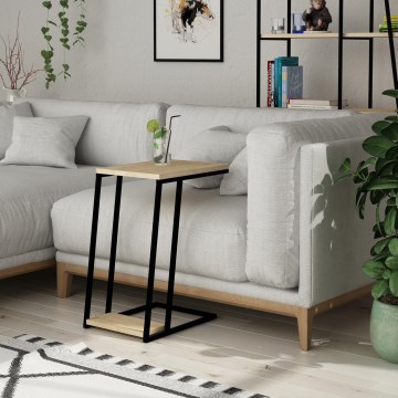 Mesa de apoio PAL 57x40 cm bege/preto
