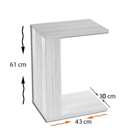 Mesa de apoio PASIFIC 61x43 cm branco