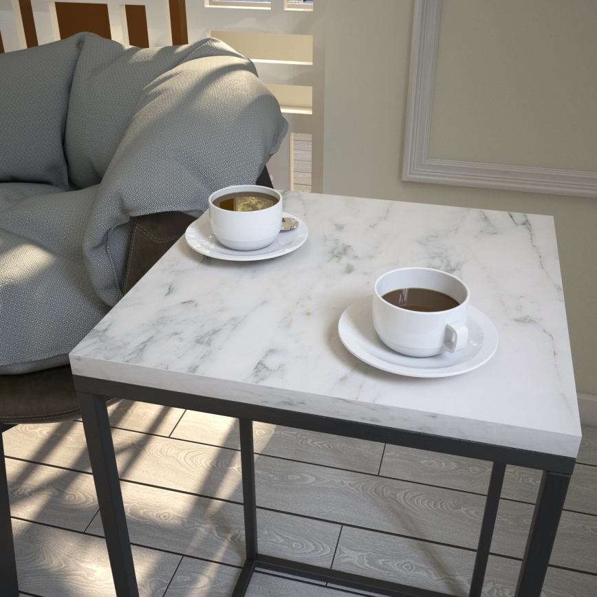 Mesa de apoio PURE 62x35 cm branco/preto