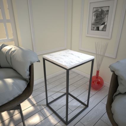 Mesa de apoio PURE 62x35 cm branco/preto