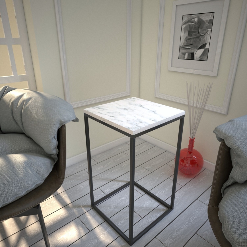 Mesa de apoio PURE 62x35 cm branco/preto
